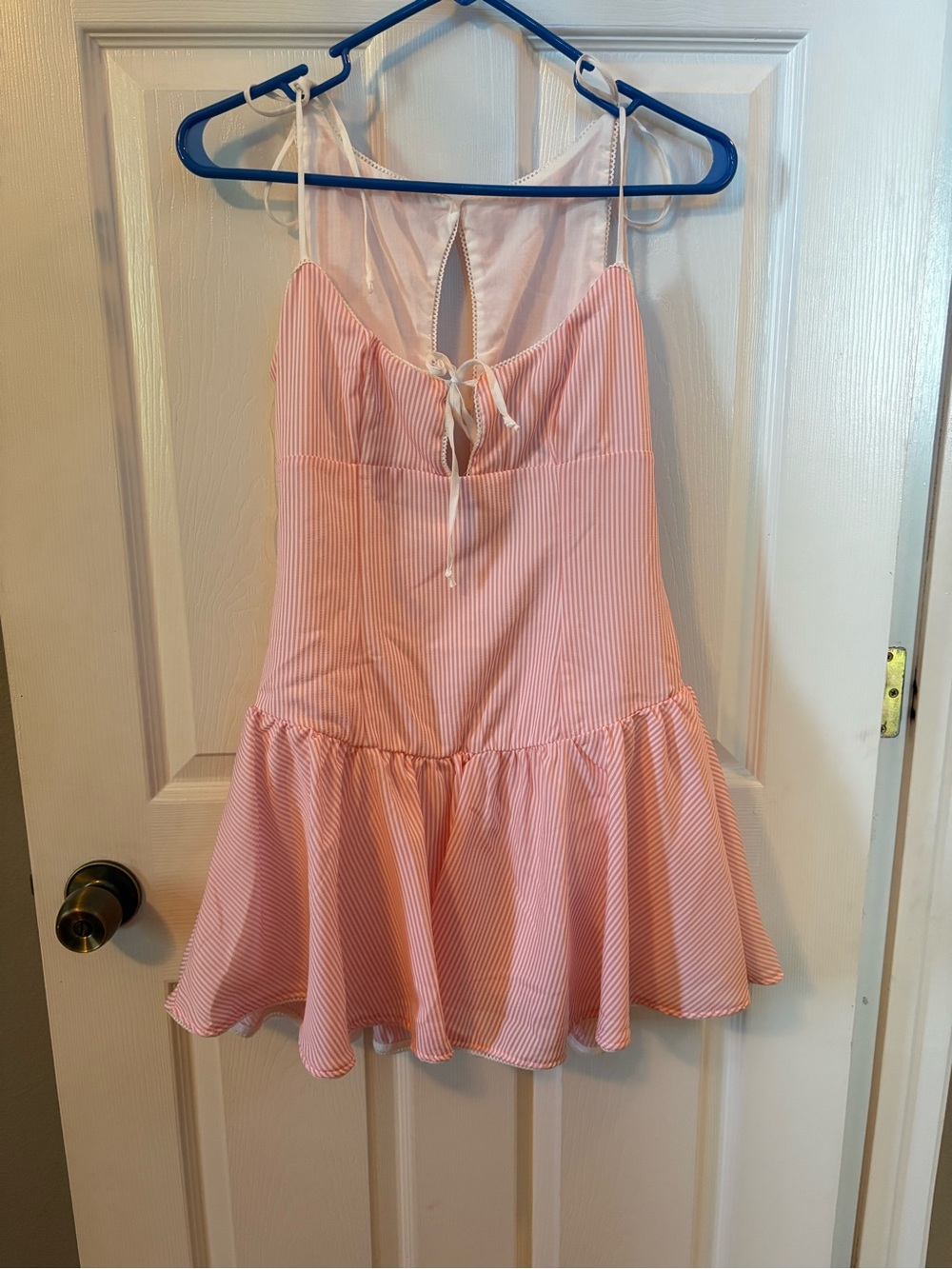 PacSun Pink and White Striped Tie-Front Sundress
